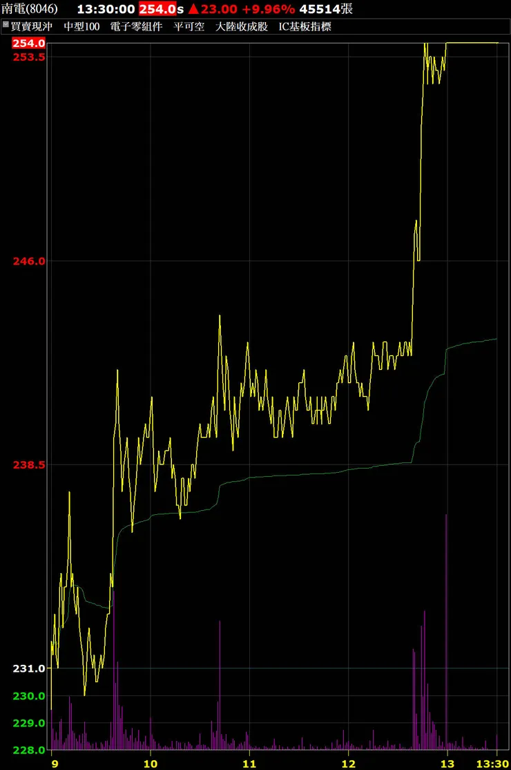 南電10/3（五）漲停