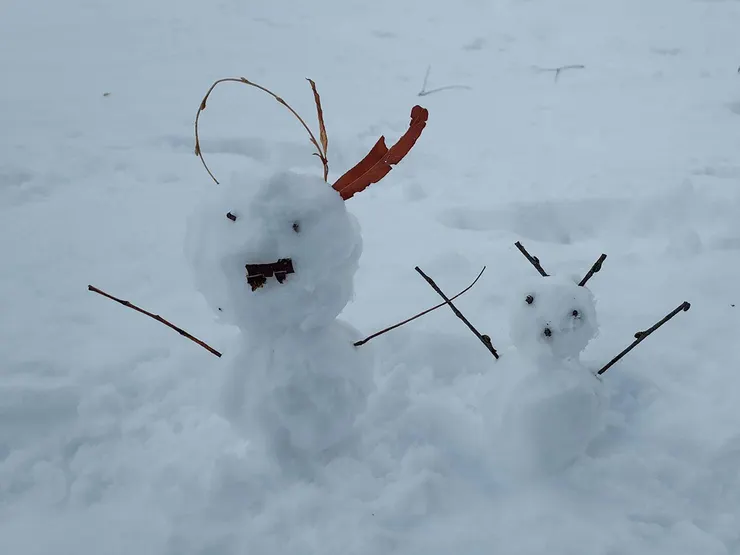 3月初在北海道大學堆的雪人,左邊是我的,右邊是姊姊的