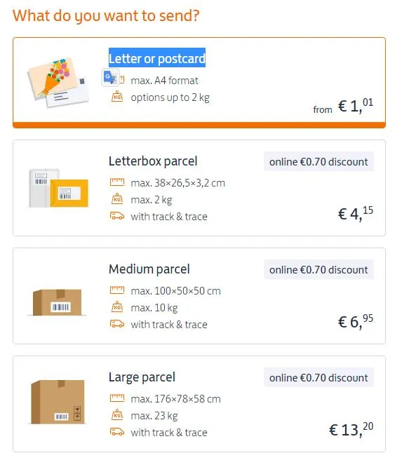 What do you want to send?