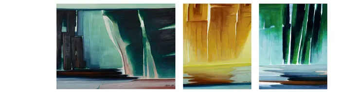 陳聖頌把生命的風景交織在畫布上，提煉著時間的悠遠、空間的幻變