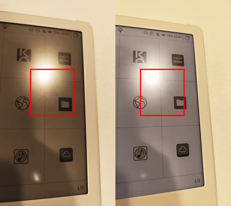 Meebook M6C的螢幕容易沾上指紋,但開啟前光後指紋較不明顯