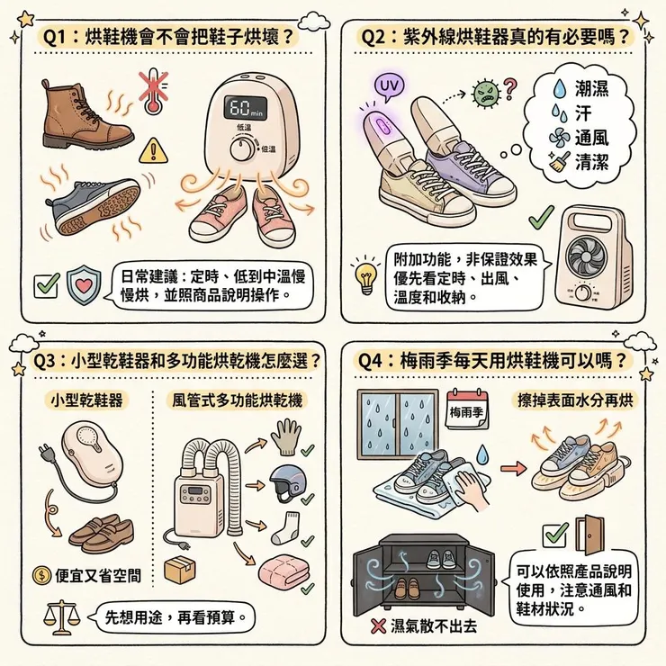 烘鞋機 FAQ：梅雨、鞋材、紫外線和烘被需求一次看