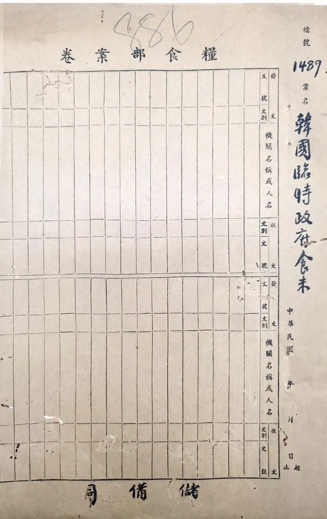 韓國臨時政府糧食部案卷〈韓國國家退伍部〉