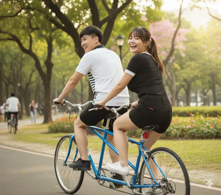 圖為陳汝蓁(女)與黃鈺程(男)被友人拍下的照片