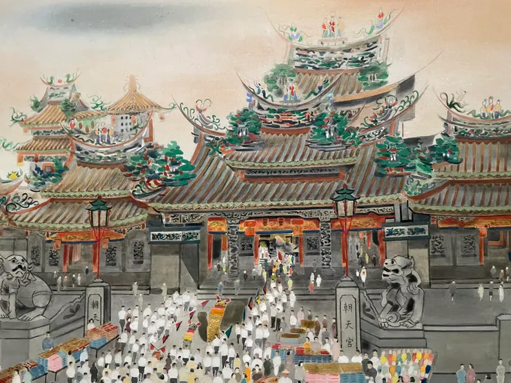 陳進．北港朝天宮膠彩絹本