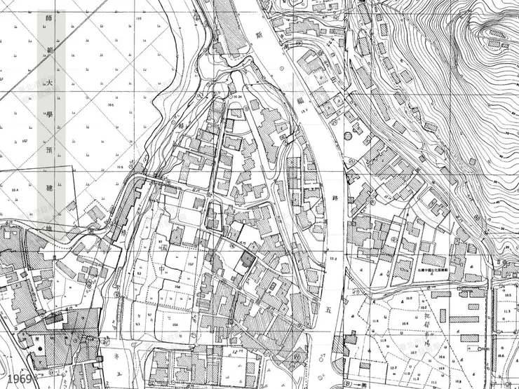 1969年地形圖上標示「師範大學預建地」