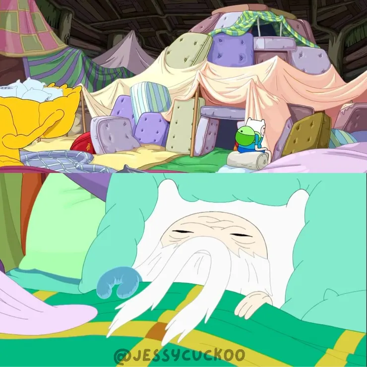 《探險活寶》〈如夢一場(Puhoy)〉一集中,阿寶在枕頭世界展開如夢似幻的人生片段