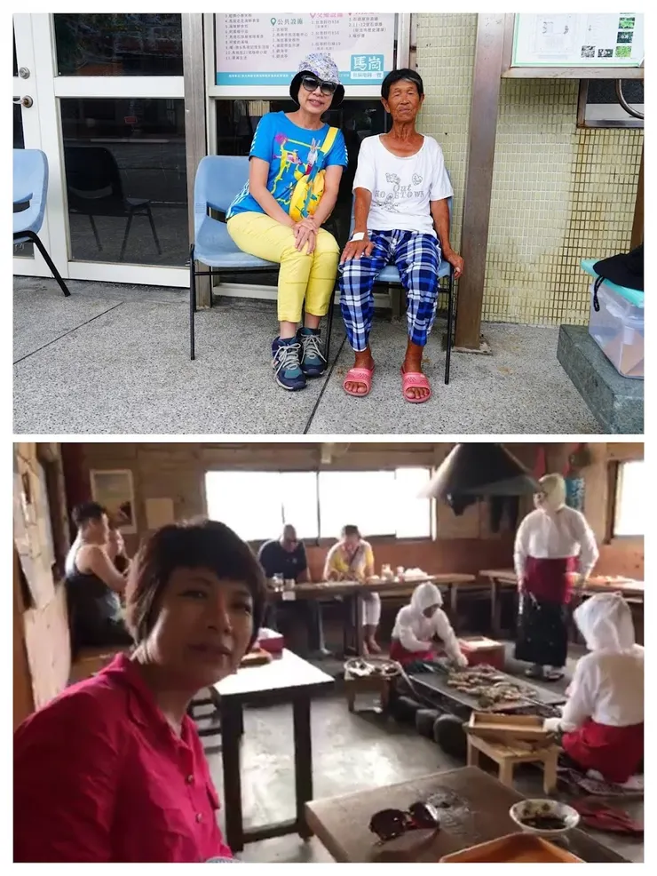 上：台灣馬崗的海女阿嬤 下：日本三重退休海女經營現烤海鮮