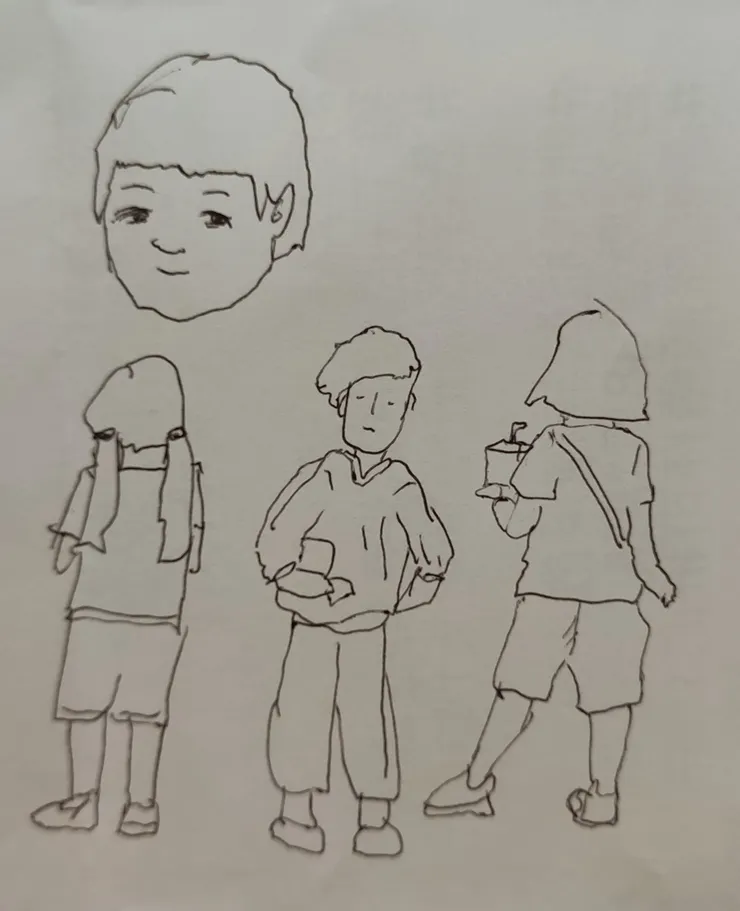 顧攤無聊時畫的塗鴉1