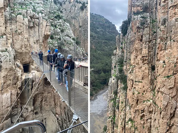 (左)最後的鏤空吊橋 (右)第二段峽谷的垂直地形