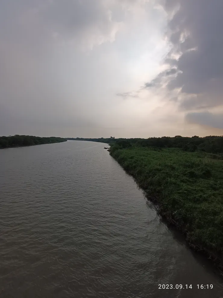 東港溪下游也漸寬闊了！自拍攝