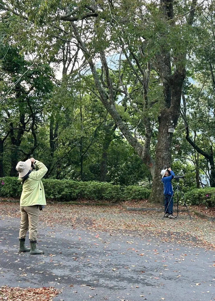 圖16 領隊及團員們挺直腰背也不顯累，各個都是抬頭族