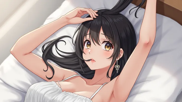 用手撫摸著頭髮