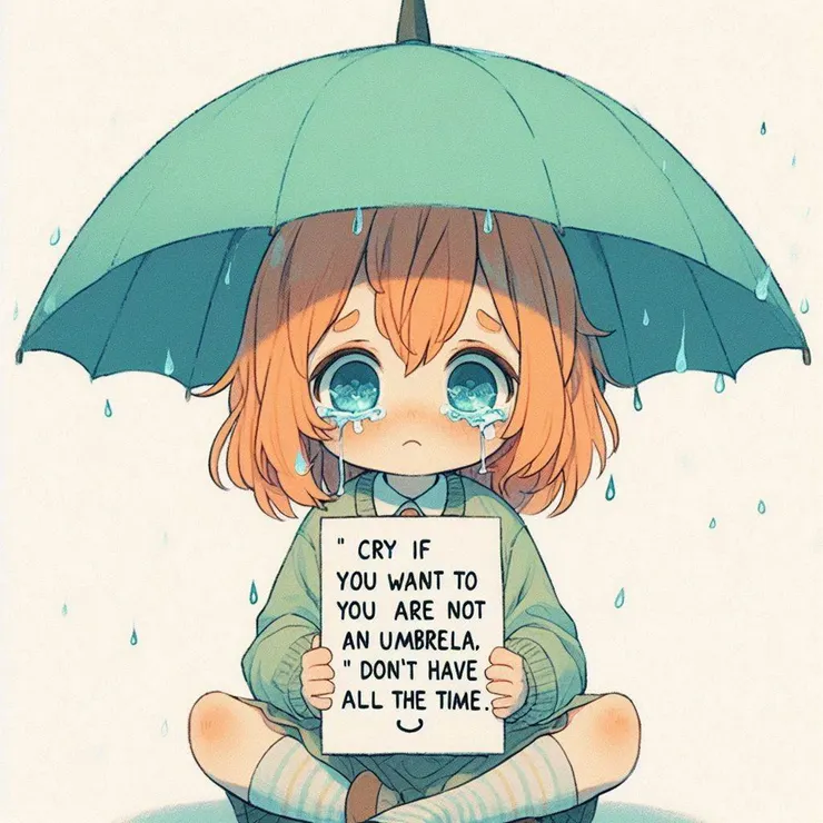 哭吧，沒關係的。 (小昕咒語Bing繪圖)
