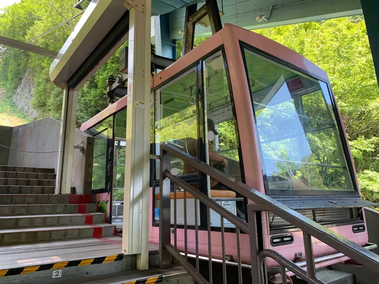 粉紅色車廂,很可愛。