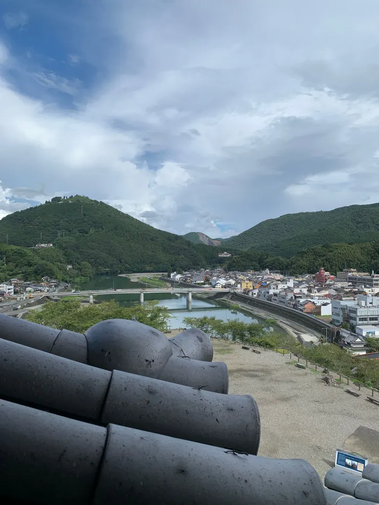 天守閣內俯瞰小鎮。