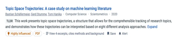 檢索結果中顯示Highly Influenced