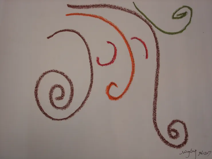 風的樣子/蠟筆畫 by Mingling