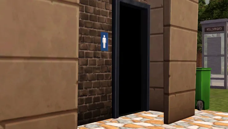 我覺得這種門前有牆的設計挺有趣。不知道現在的公園裏的公廁都是這樣？