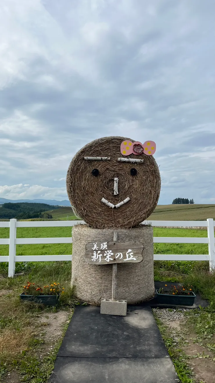 有個稻草捲小人迎接我們。