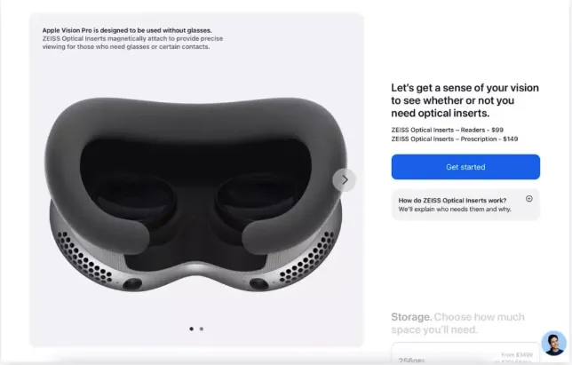 預購Apple Vision Pro,同時下訂專用蔡司鏡片/取自果仁