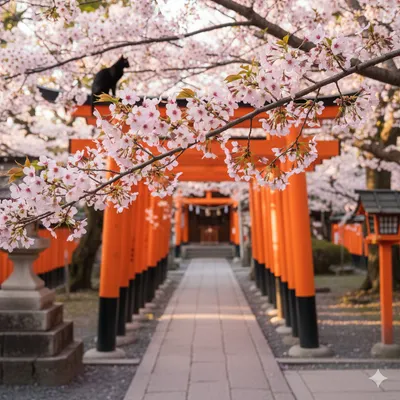 貓-神社-四季花