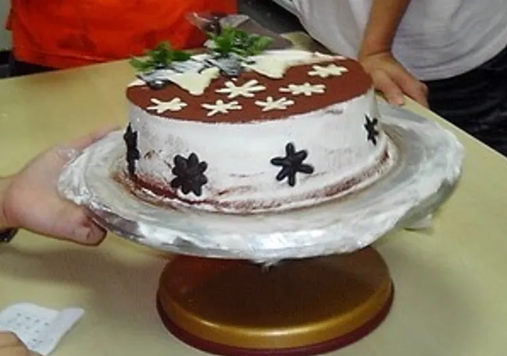 蛋糕大賽的創意陰陽海蛋糕，只能說把可可粉直接灑在鮮奶油上口感實在不好啊@@@