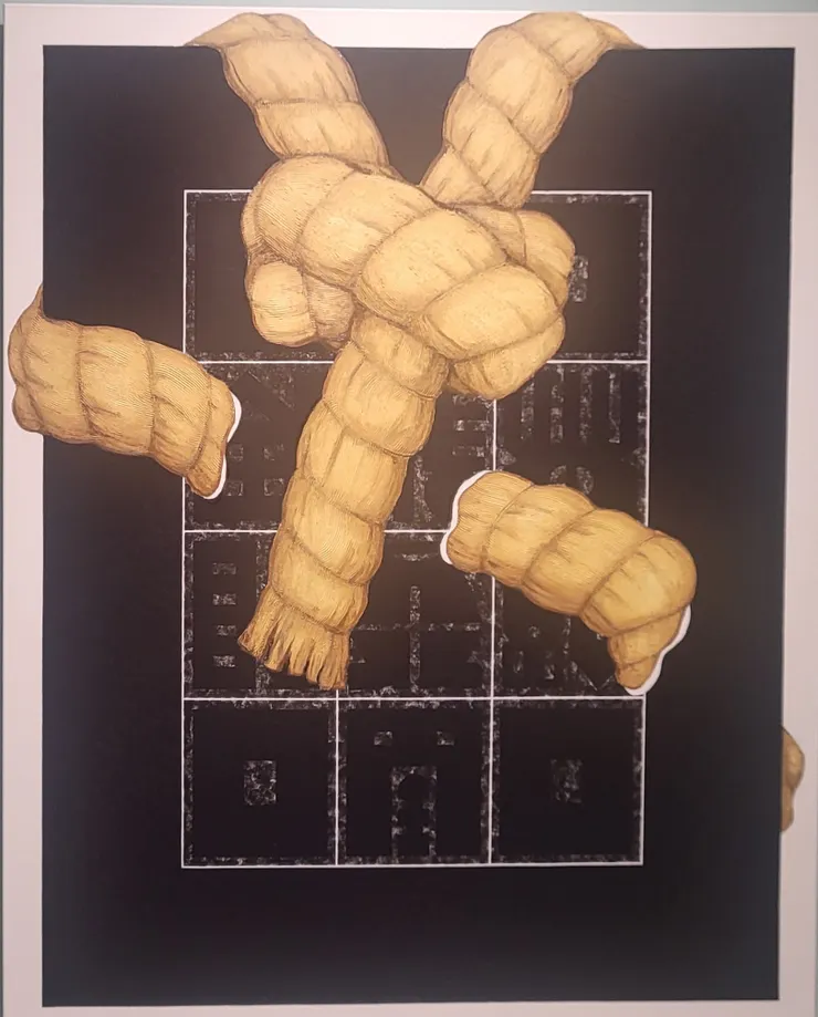 廖修平版畫《結》(李建崑攝影)