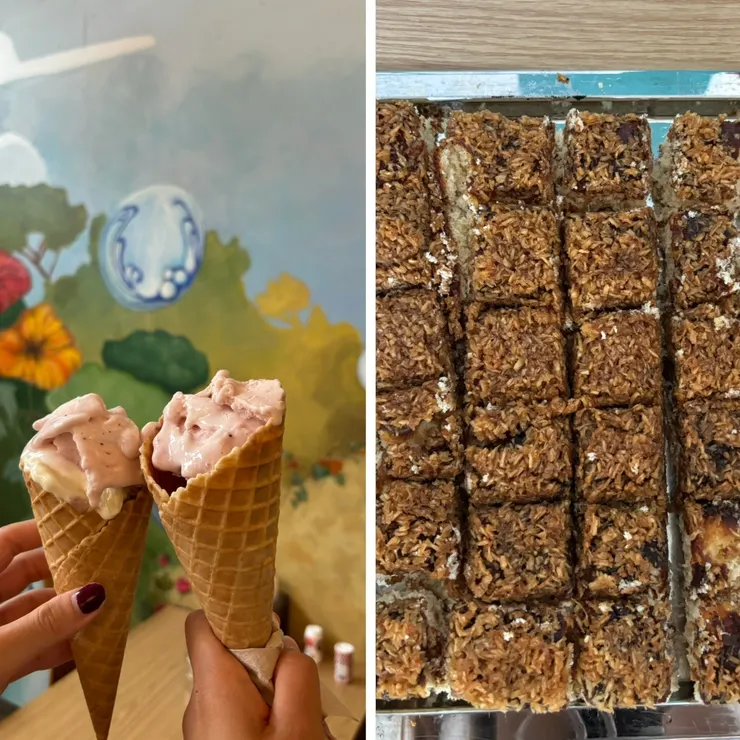 自製冰淇淋和蘋果肉桂蛋糕