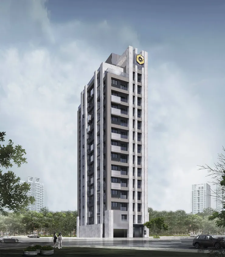 幸福PLUS外觀示意，可以看出是個小而美的建案