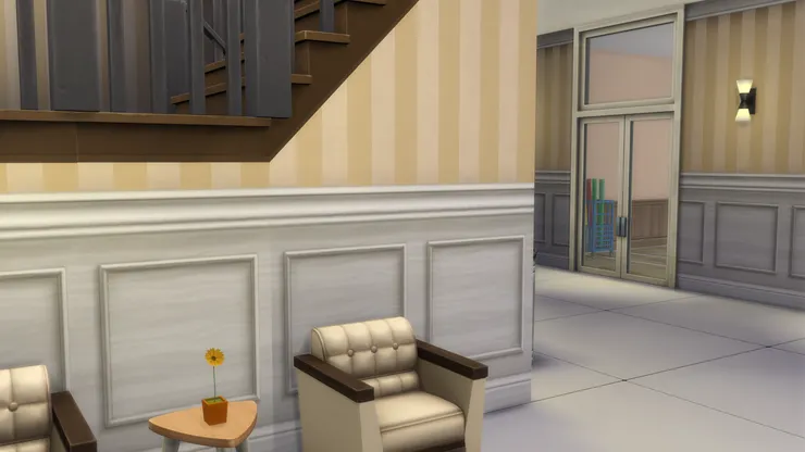 客人坐在沙發上看不到裏面，讓校務保持隱密。