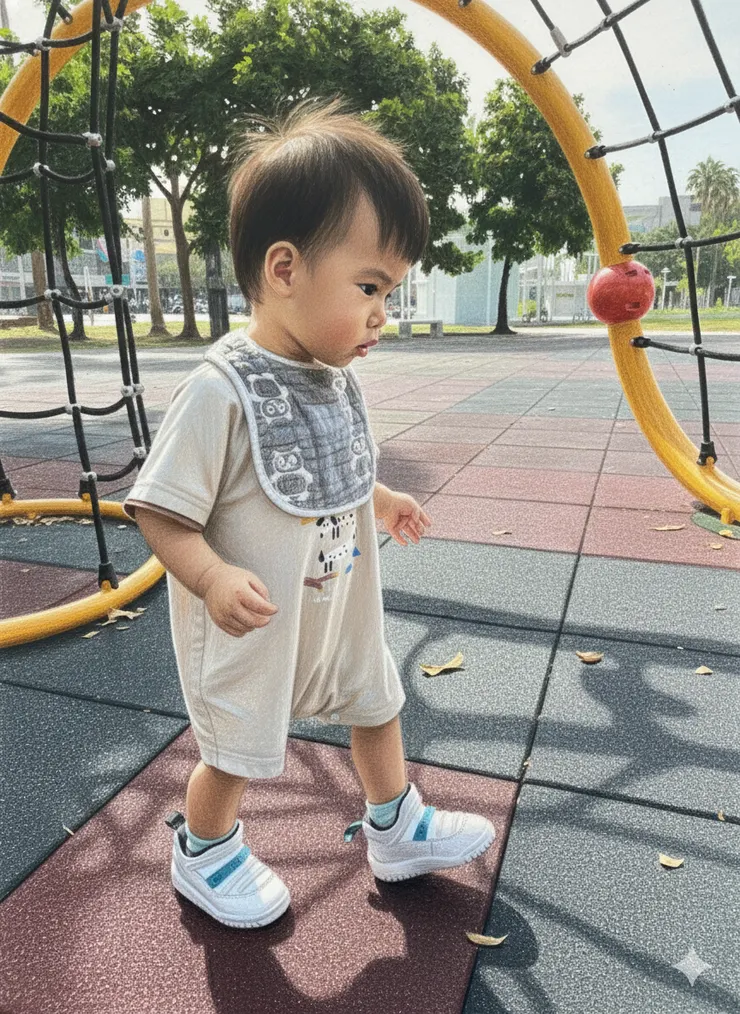 在公園散步的樂樂