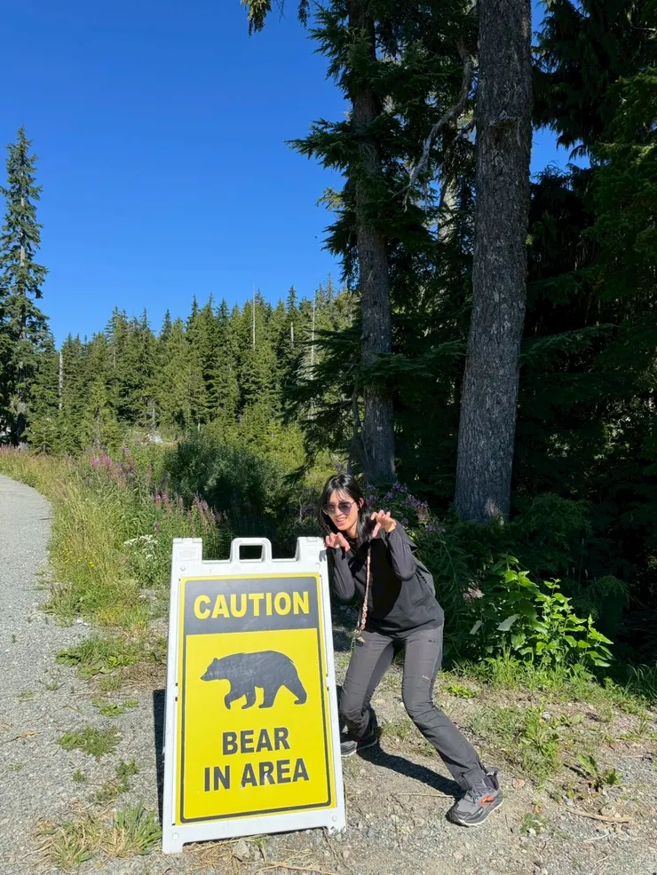上山前先拍下這張，結果真的看到熊了