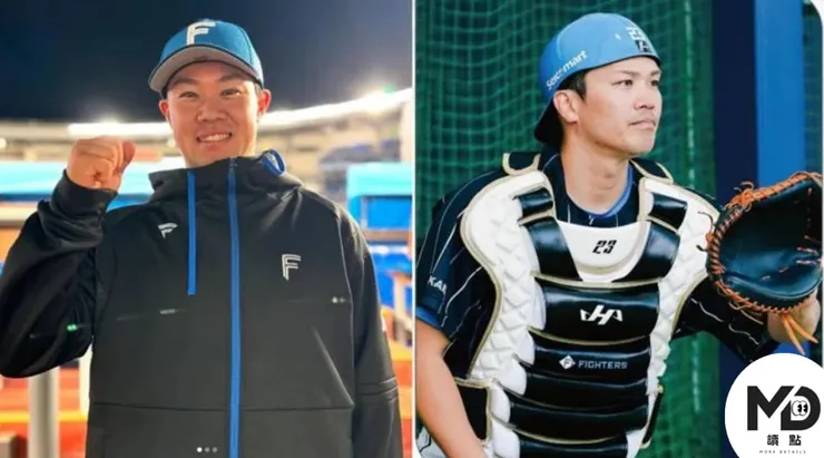 日本網友認為火腿隊調度有問題,應該讓34歲老將伏見寅威(右)與古林搭檔,而非吉田賢吾(左)作為投捕搭檔。