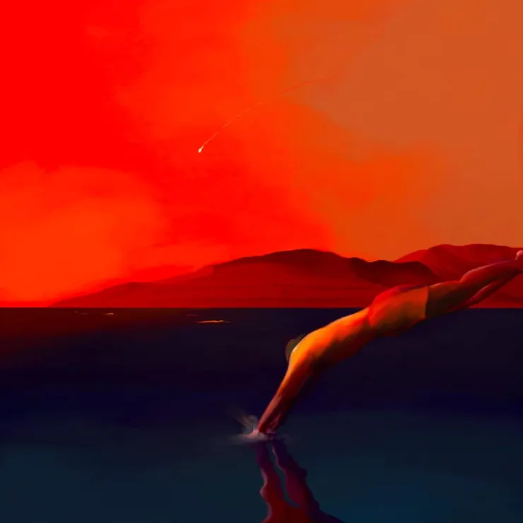 夏賢尚〈Burning Sunset〉單曲封面。圖片來源：Hahyunsang Facebook