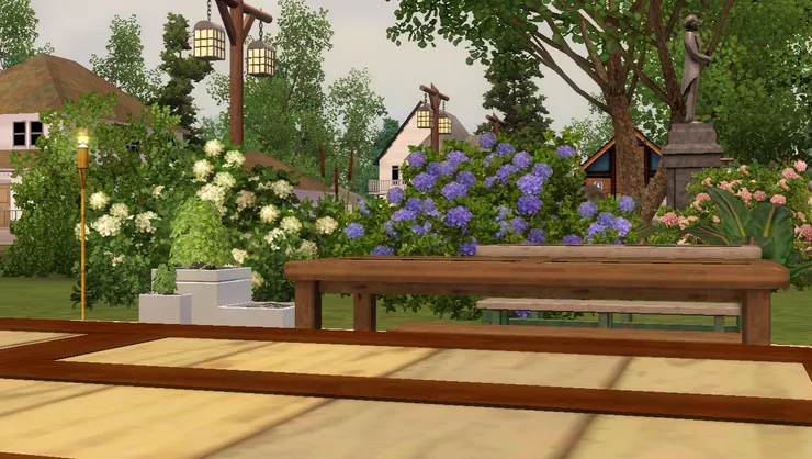 買下食物後一邊賞花一邊吃。