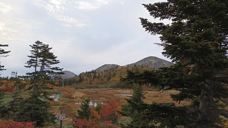 高谷池山屋外的秋景
