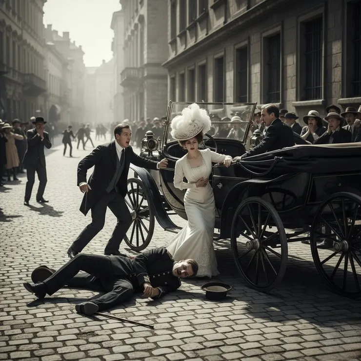 AI示意圖：塞拉耶佛事件(來源：AI生成圖)