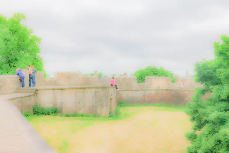 約克古城牆一景