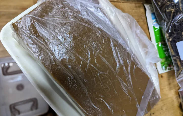 幾天後在冰箱看到的成品 - 橡實涼粉