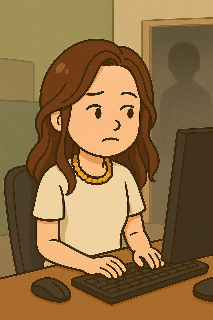 妳假裝沒看到我（靈魂老兄）， 但我（靈魂老兄）知道妳看得見我。 那位老兄的氣場就像在說： 「妳越裝沒事，我就越要看妳看到妳發毛。」 靜靜站著，什麼都不做，最恐怖也最禮貌。