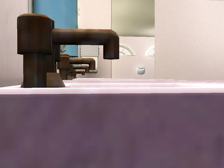 一整排水龍頭是不是很有趣?我非常喜歡用不尋常的角度拍攝。現實中不可能拍到這個鏡頭。