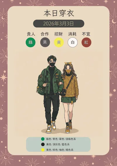 今日五行幸運顏色分享✨