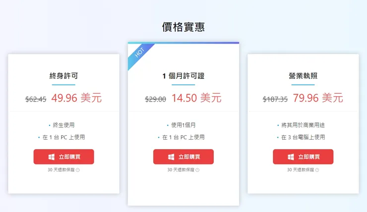 14.5美元是月費的價格，而且一次只能在一台PC上使用。