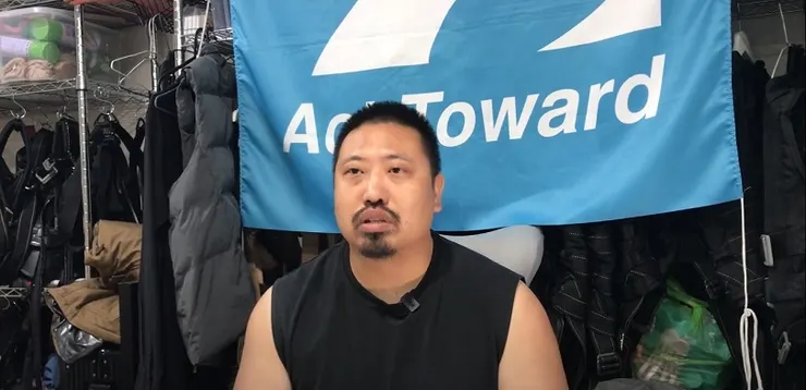 北市勞動局勞動影像第一名得獎作品《動作組》拍攝武打導演周育生。