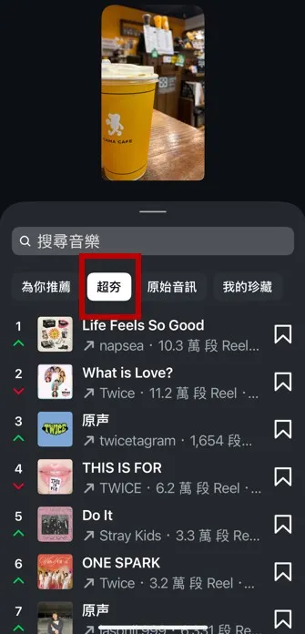 IG Reels短影音平台進行示範音樂—「最夯」常見使用音訊設定