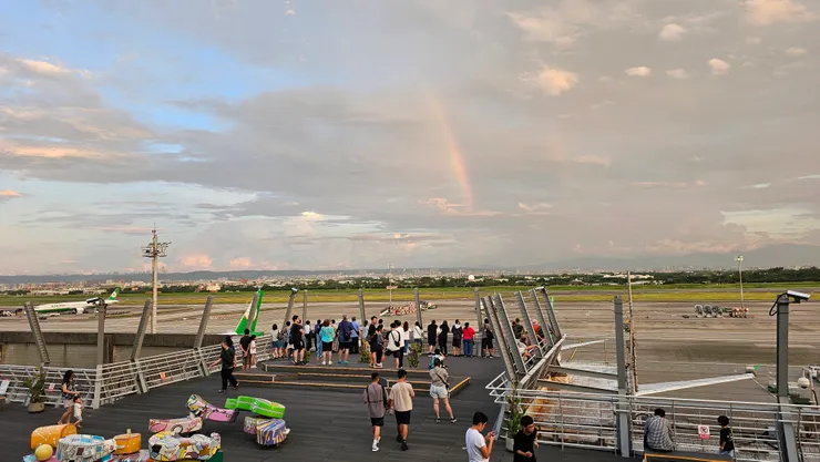 前幾天我有在桃機南側觀景台看見彩虹!超幸運!