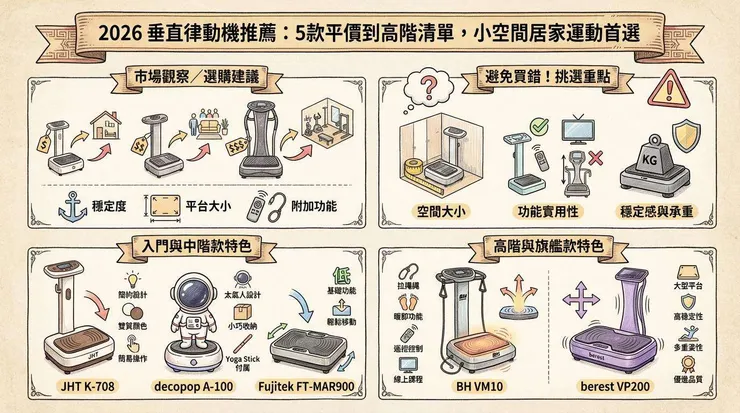 2026 垂直律動機推薦 💰 5 款平價到高階清單，小空間居家運動首選