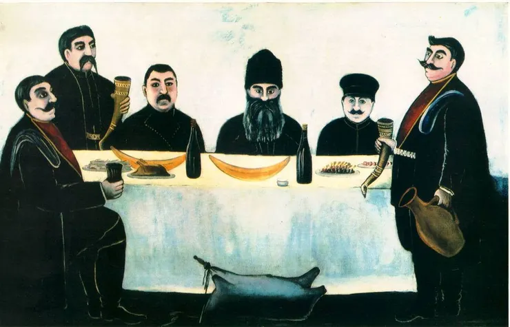 Niko Pirosmani, Begos' Friends, 1910s