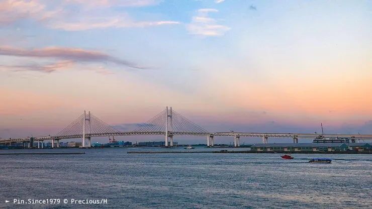大棧橋上景致，清晰可見遠方的跨海大橋。